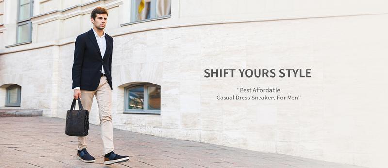 Men's Slip-On Wide Casual Sneakers Cushioned Business Oxfords  Lightweight Breathable Dress Shoes for Work & Casual Wear  Anti-Slip Walking Shoes Multiple Colors