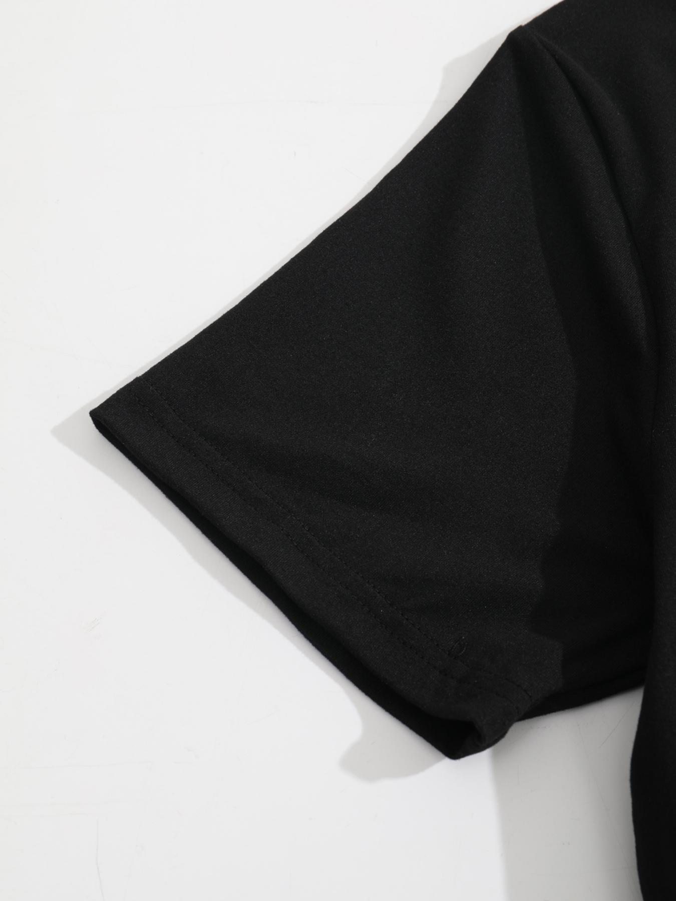 Women's Fashion Casual Short Sleeve Set, Plain Loose-Fitting High Waist Pants & Top, Spring & Fall, Plus Size