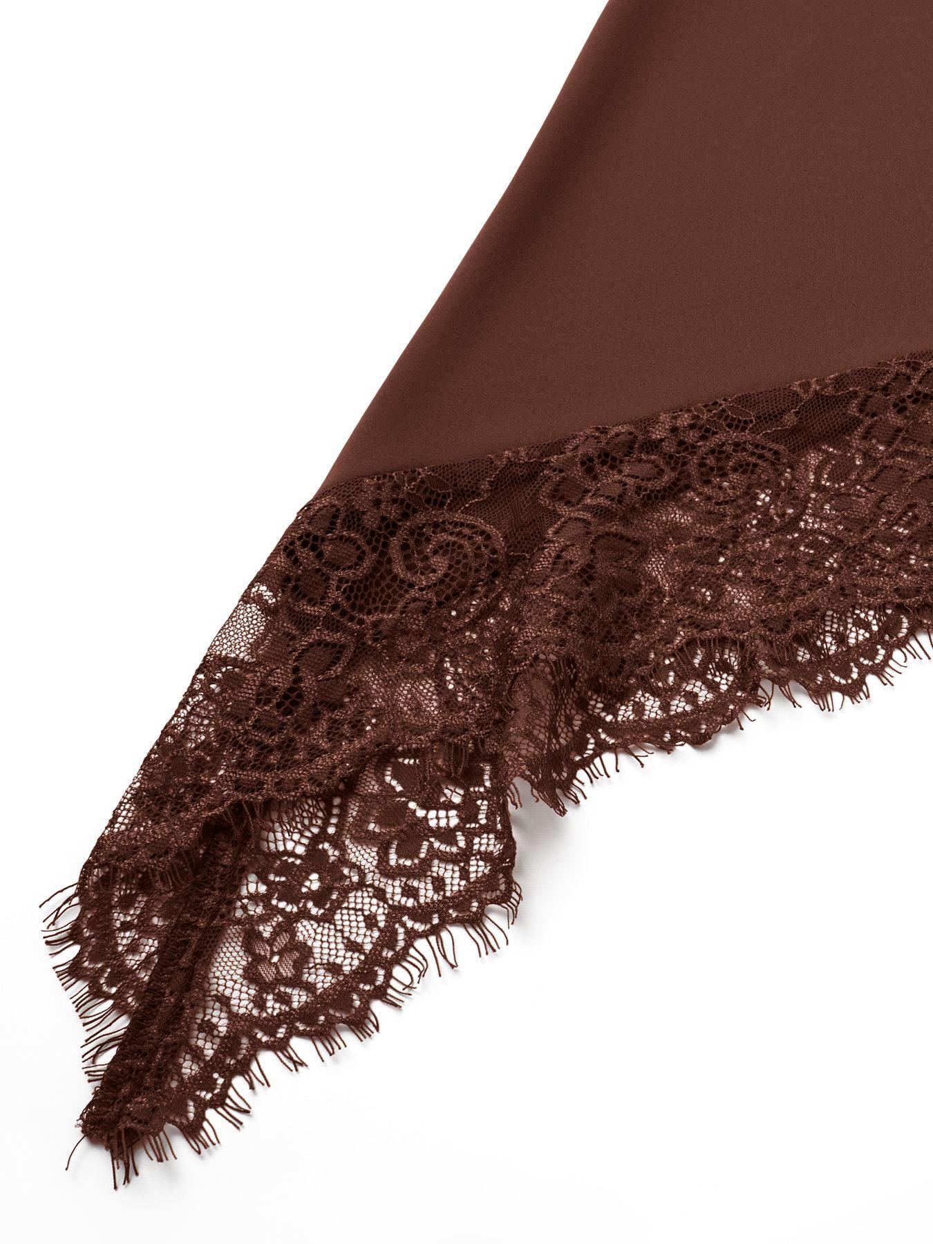 Elegant Asymmetric High Neck Satin Halter Top with Lace Trim, Sleeveless Design for Evening Parties and Formal Occasions