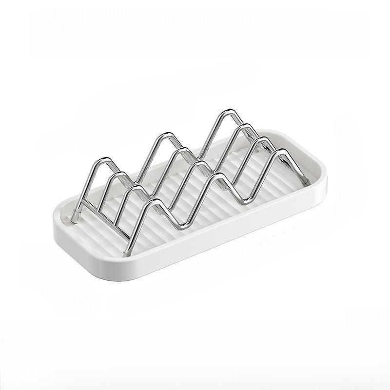 1PC Stainless Steel Soap Dish, Creative Drainage Bathroom Organizer, Home Use Soap Holder, Stylish Soap Rack for Shower & Toilet