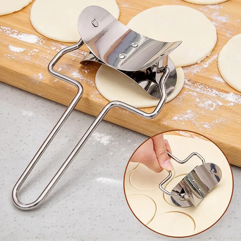 Stainless Steel Chinese Dumplings Maker,1 Dumpling Skin Maker 1 Dumpling molds,Dough Press Pie Ravioli Cutter Empanadas Press Mold Kitchen Accessories