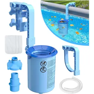 2026 Above Ground Pool Surface Skimmer Come with 3 Filter Socks,  Structure & Thickened Brackets Wall Mount Pool Skimmer, Floating Top Skimmers - Auto Skimming Water Surface Debris