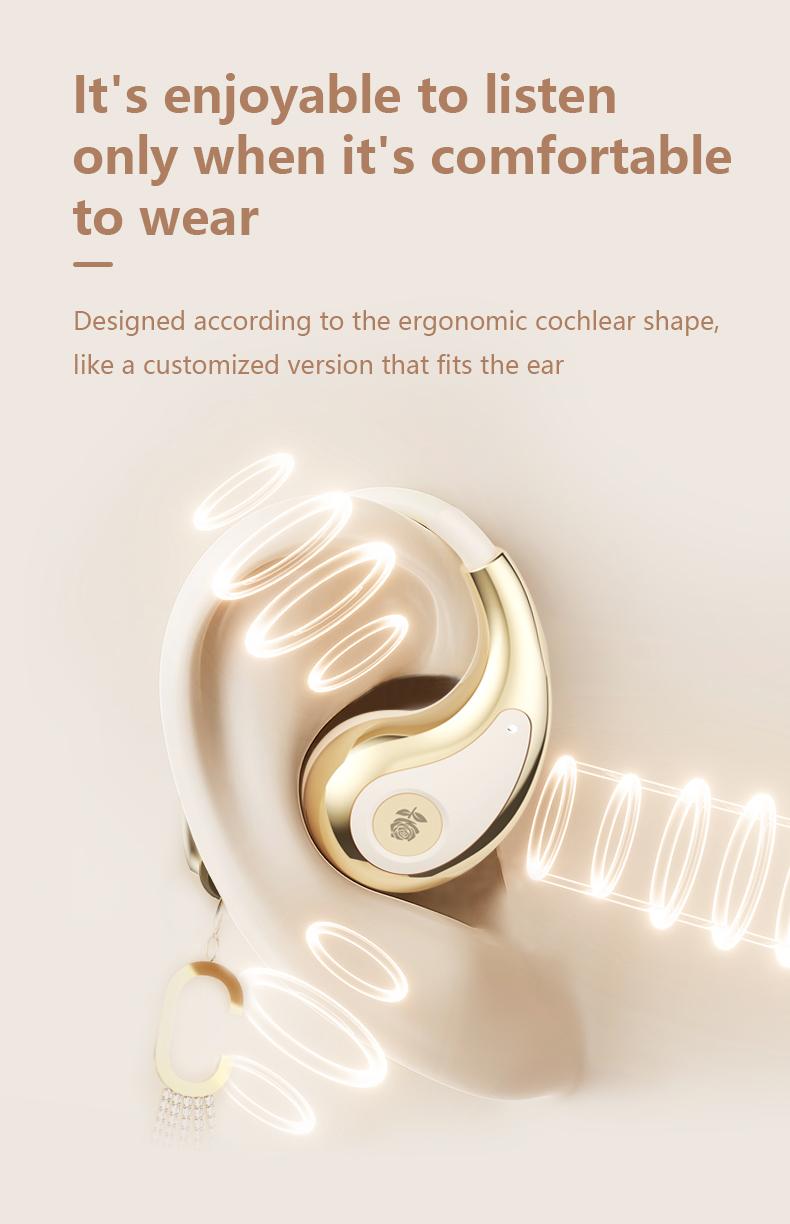 HYUNDAI YX49 Fashionable Open-Wear Stereo Earphones with Handbag-Style Light Luxury Design, Comfortable Fit, 2025 New Bluetooth 6.0 for Faster, More Stable Connection & Lower Power Use, HiFi Sound, Sport & Travel Ready, Perfect Gift for Girlfriend
