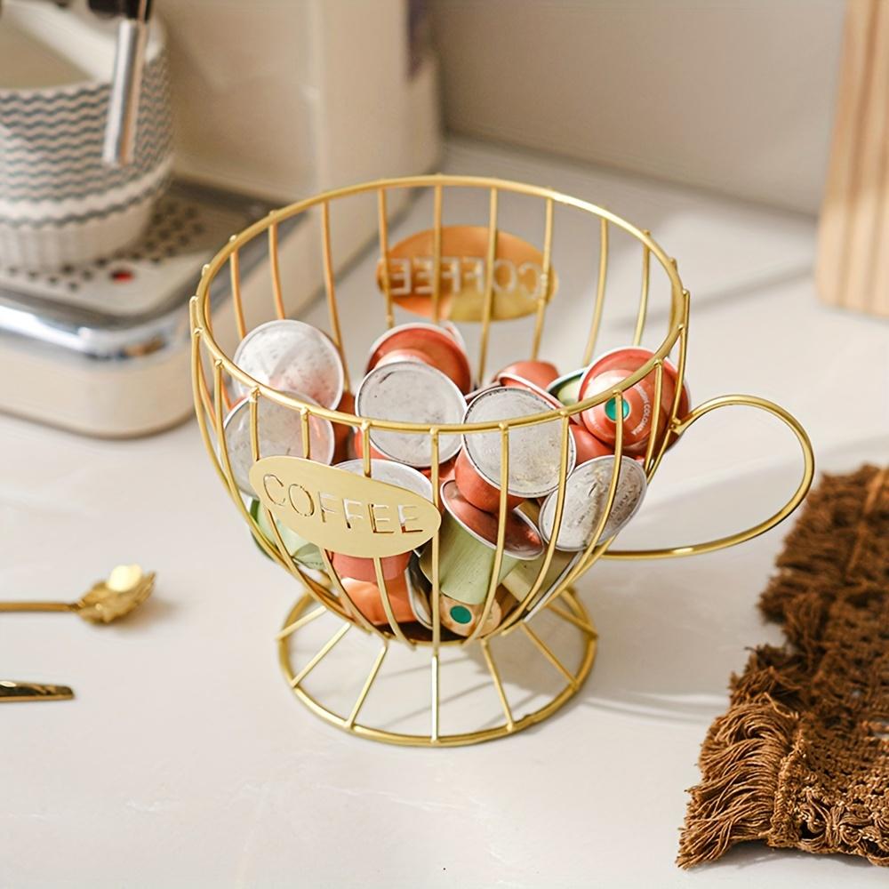 1PCS Black Coffee Capsule Rack Modern Simple Home Snack Candy Storage Basket Coffee Shop Bar Counter Display Rack Storage Rack