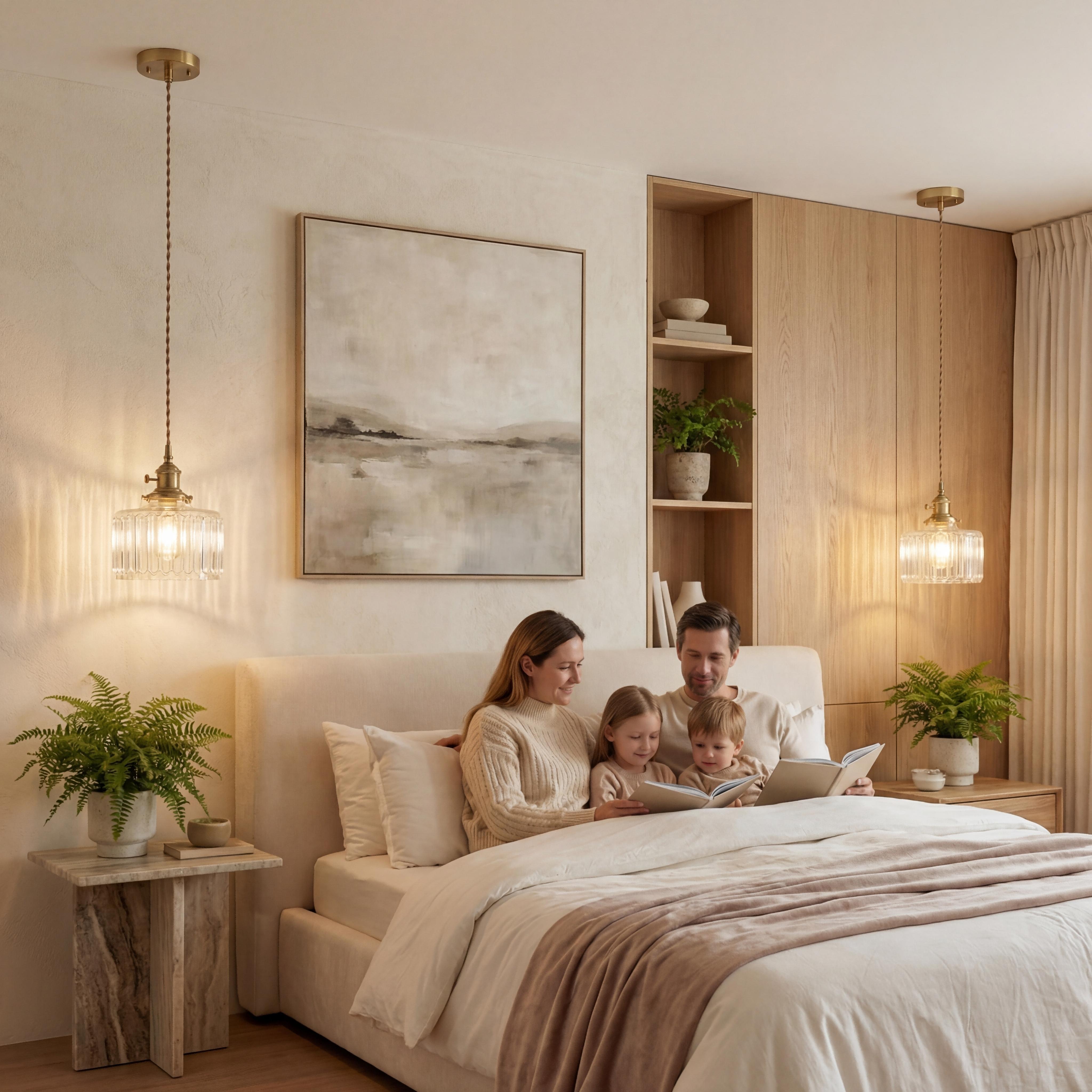 1pc Crystal Chandelier, Modern Adjustable Height Hanging Bedside Lamp, Farmhouse Glass Shade, Suitable for Dining Room Bedroom Kitchen Bar(E27x1 Base, Not Included)