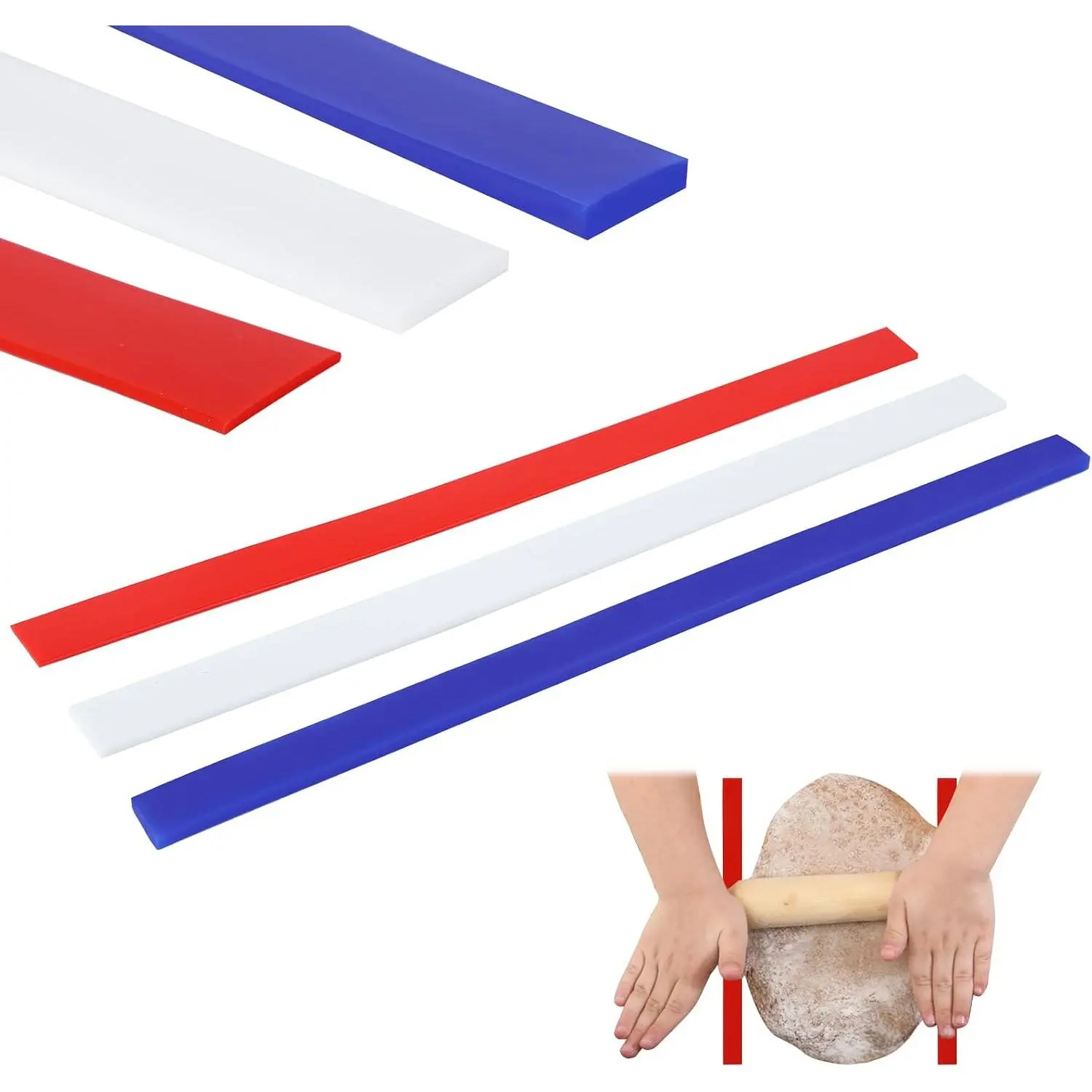 6 count  Rolling Pin Guides -  Dough Leveler Sticks for Precision Baking -  Grade  Strips for Thickness Guide