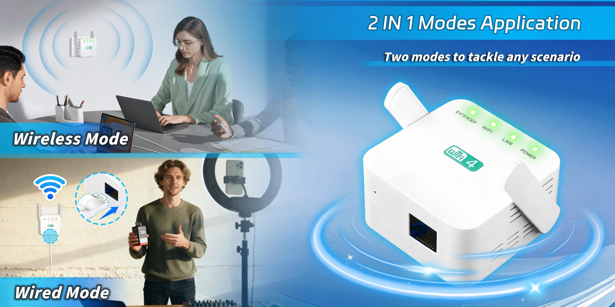 WiFi Extender,2026 Fastest WiFi Booster,300Mbps WiFi Extenders Signal Booster for Home and Office,WiFi Repeater with Ethernet Port Covers up to 5000sq. ft and 55 Devices,2.4GHz,Game Essentials