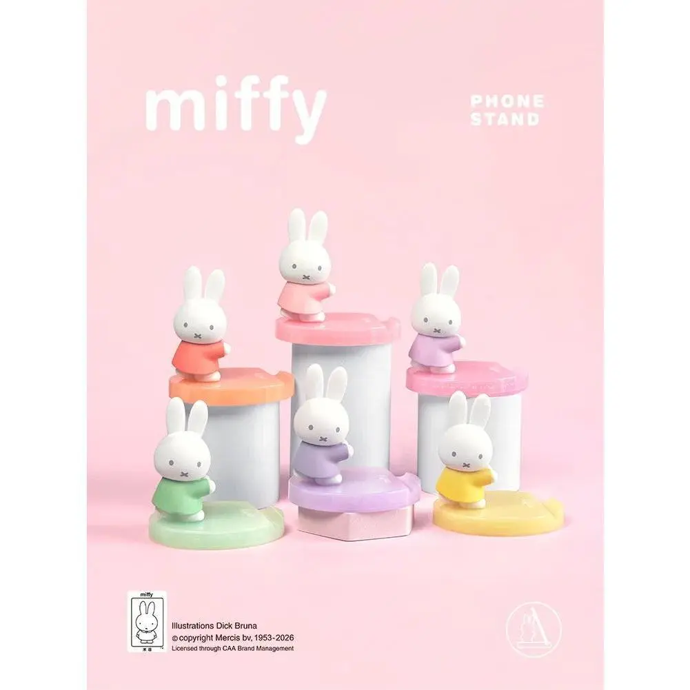 Kawaii Miffy Cute Mobile Phone Stand Desktop Ornament Foldable Extendable Drama Watching Live Streaming Stand Gift Toy for Girl
