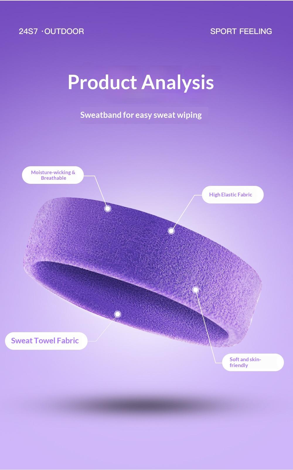 Unisex Sport Sweatband, Quick-Dry Anti-Slip Design, High Elasticity, Ideal for Gym Yoga Running Basketball, Outdoor Activities