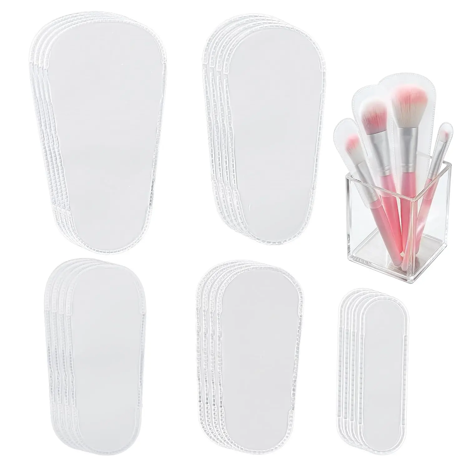 20 Pcs Cosmetic Brush Protectors, Makeup Brush Covers for Safe Storage and Travel, Portable Multiple Sizes Cosmetic Brush Guards Caps, Lightweight Durable Plastic Dustproof Brush Guards