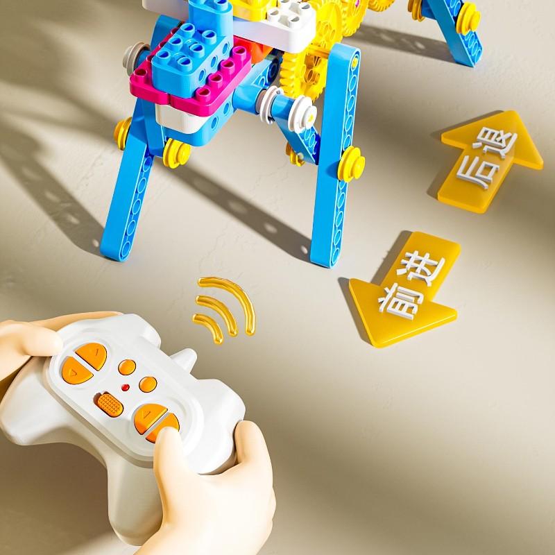 Stem-Certified Building Blocks Set, Motorized Gear Learning Kit, Educational Construction Toys for Boys & Girls Ages 3+, Fun Stem Toy