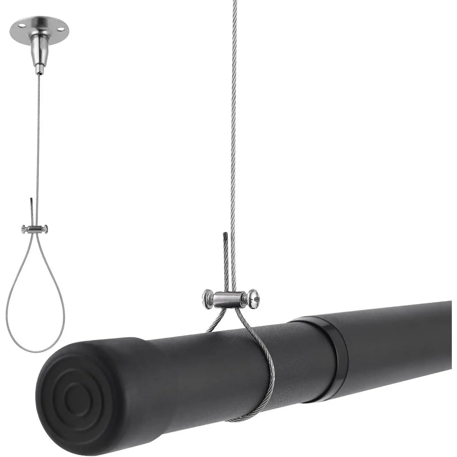 Ceiling Support for Closet Rod, Stainless Steel Wire Loop | 50 lb Load, Stainless Steel Build, Rod Bending Prevention, Adjustable Length, Ceiling Mount, L-Shaped/Curved/U-Shaped Rods