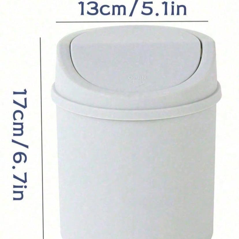 Mini Garbage Bin, Trash Storage Can, Covered Trash Can, Desktop Trash Can, Plastic Desktop Waste Paper Basket, To Prevent Odor Leakage, Storing Fruit Peel, Paper Scraps On Desk To Keep Tidy, For Office Desk Decor, Coffee Table, Office, Living Room, Study
