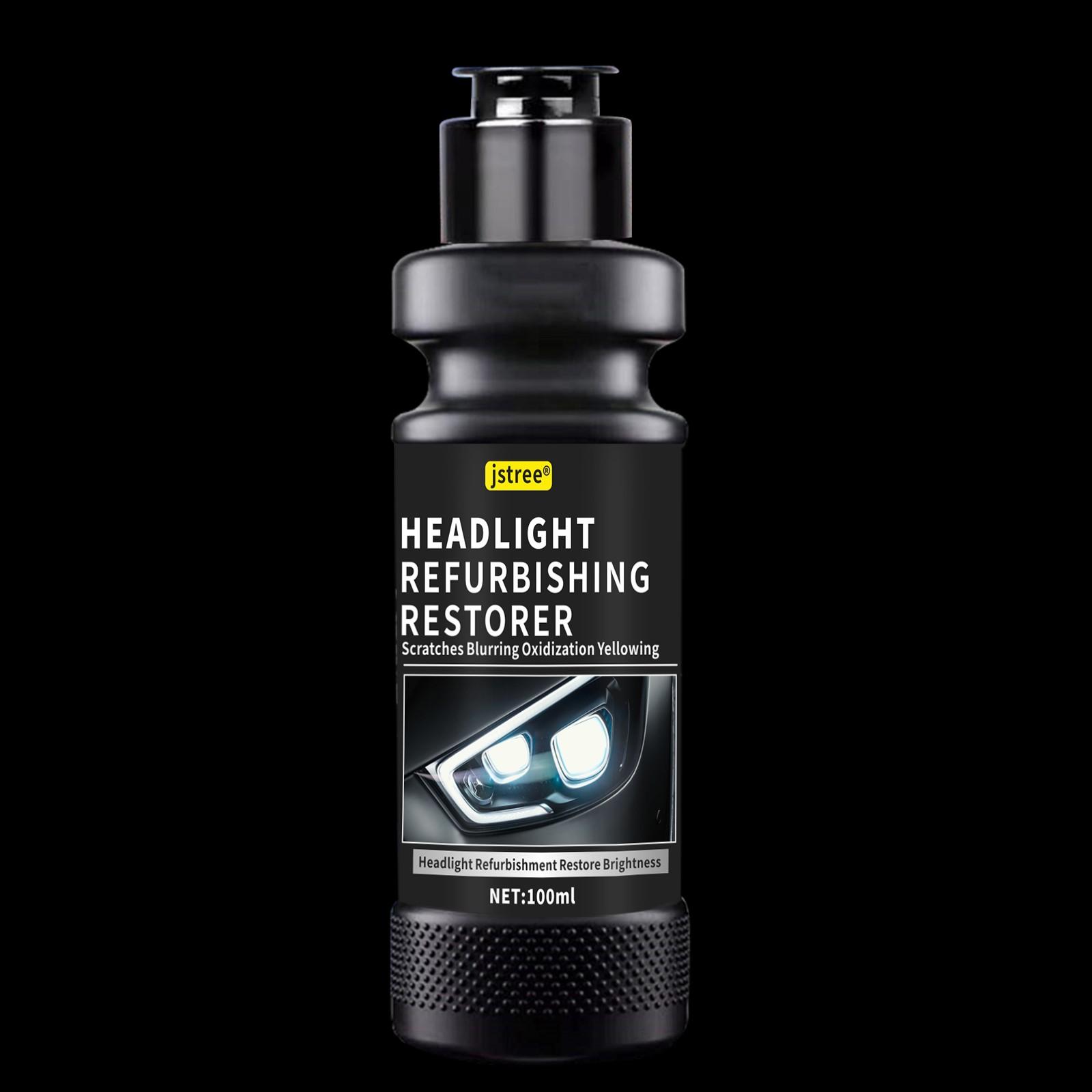 Jstree Car Headlight Restoration Liquid, Crack Scratch Repair, Lamp Cover Coating Brightening Polisher 100ML, Auto Care Essential