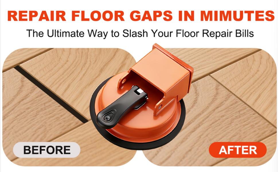 Gap Fixer Tool, Laminate & Vinyl Plank Flooring Repair Kit| Duty Gap Fixer with Suction Cup, Includes Sticky and Pads to Pull Planks and Fix Gaps