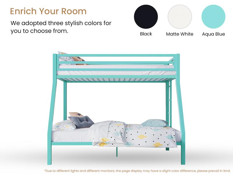 SHA CERLIN Metal Bunk Bed Twin Over Full Size with Removable Stairs【Frame Only No Mattress】Heavy Duty Sturdy Frame with 12" Under-Bed Storage, No Box Spring Needed#ChristmasGifts#TikTokShopBlackFriday