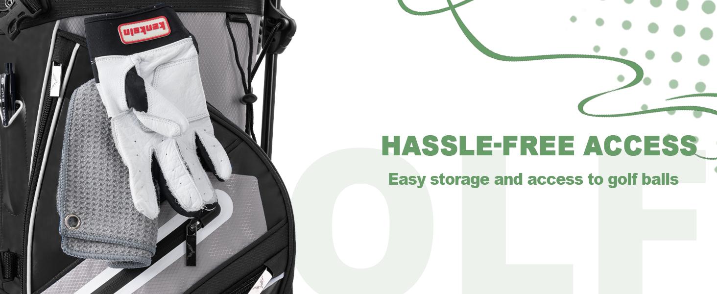 14-Way Golf Stand Bag, Premium Lightweight Golf Bag with Full-Length Dividers, Interchangeable PE-Padded Straps & Stabilizing Kickstand - Plush-Lined Top with Waterproof Cover