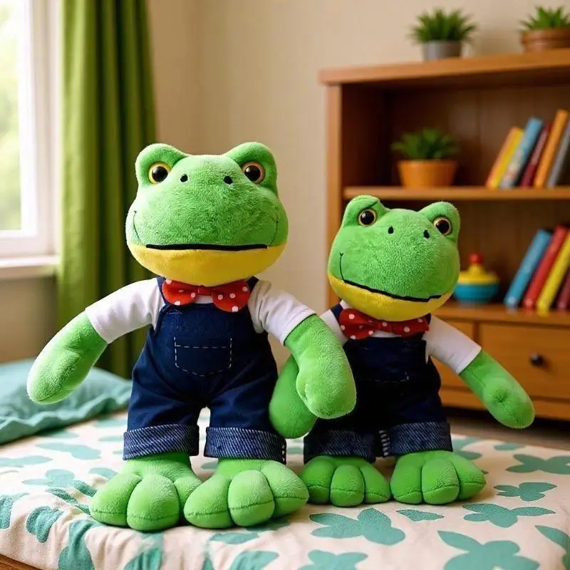Cute Frog Plush Toy, Kawaii Stuffed Animal Collectible with Ultra Soft Fabric & Fluffy Legs, Adorable Green Frog Doll for Kids Room Decor, Cozy Bedtime Companion, Cute Gift for Birthdays, Holidays & Animal Lovers