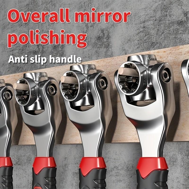 12-In-1 Universal Socket Wrench, Adjustable Dual-Head Tool, Flexible 360° Rotating Head, Rubber Handle, Car Repair Wrench 8-19mm