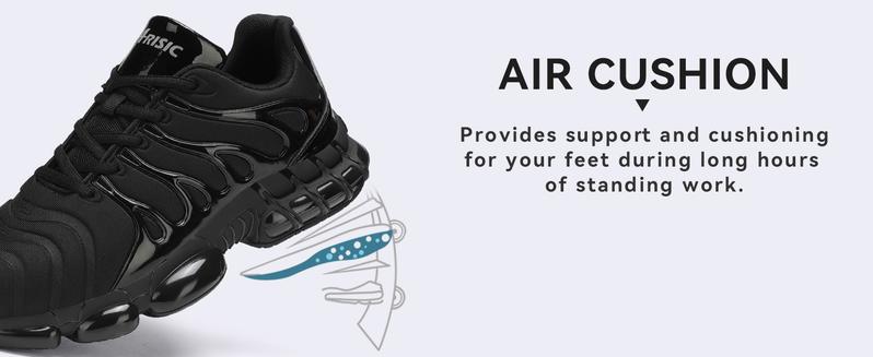 Men's Steel Toe Shoes Sturdy Work Shoes Lightweight Steel Toe Athletic Shoes Safety Shoes Puncture Resistant Composite Toe Outdoorfun