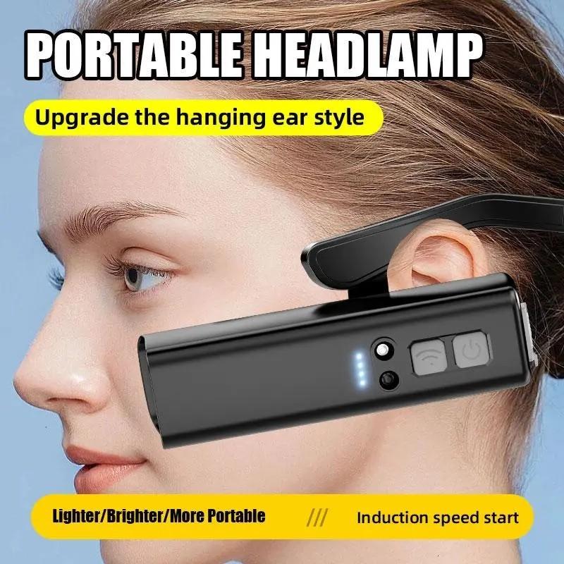 Wearable LED Headlight, Motion Sensor, Lightweight & Adjustable, Ideal for Work, Camping, Running, High Brightness, Multi-Functional Flashlight