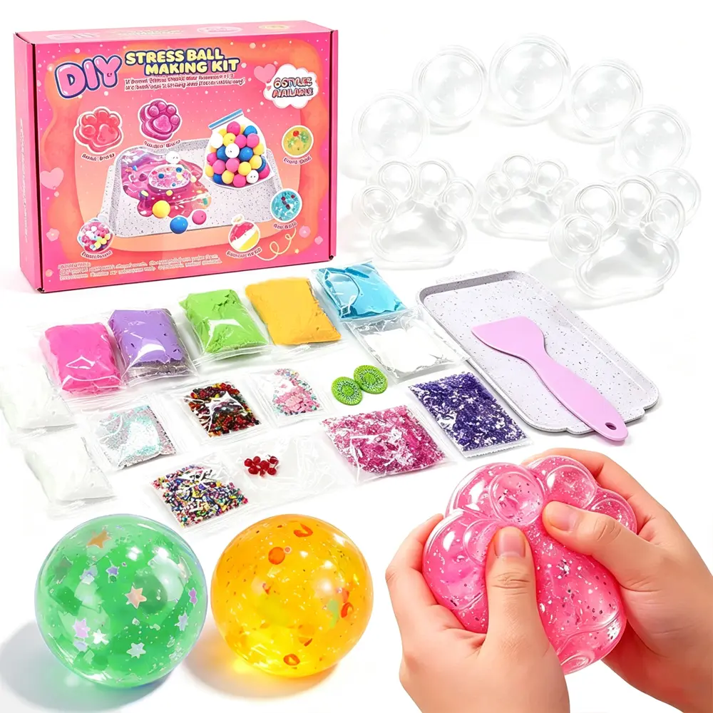Kawaii DIY Squishy Kit - Sensory Fidget Toy Making Craft Set for Kids, ASMR Activity Gift, Squeeze Ball Stress Relief Toys,sohochic