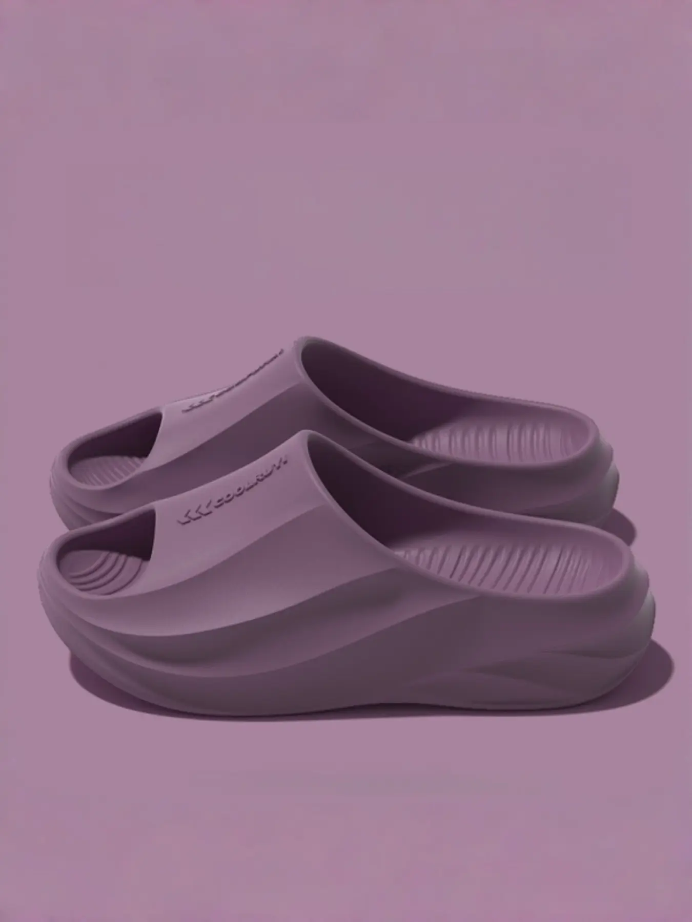 Wavy Layered Thick Sole Sandals for Women, Trendy Height-Boosting Eva Slippers, Comfortable Anti-Slip Outdoor Shoes, Simple Solid Color Design