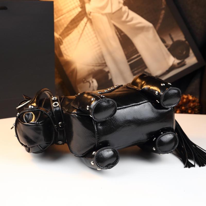 Unique Design Small Horse Bag for Women, Personalized Studs Fringe Animal Purse, Vintage Punk Style Handbag Shoulder Bag