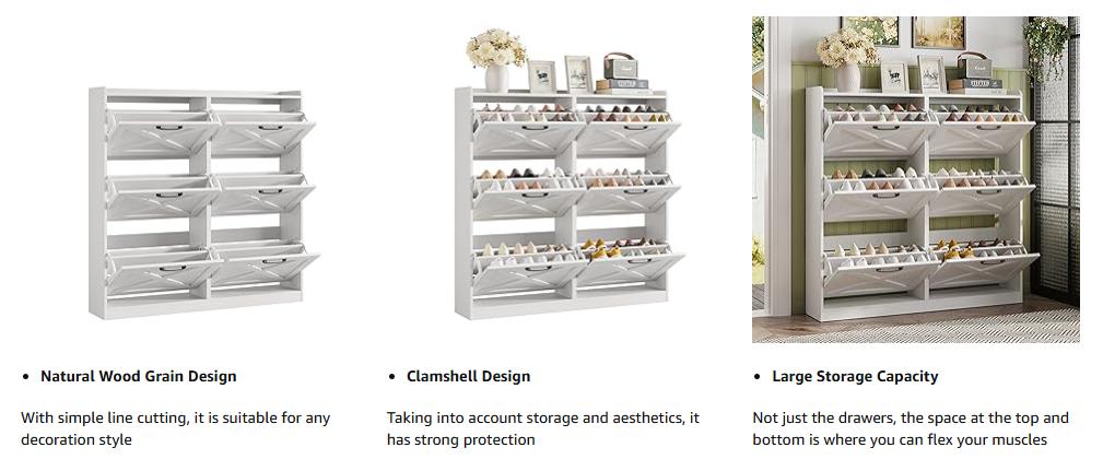 Vabches Large Shoe Storage Cabinet with 6 Flip Drawers, Freestanding Shoe Organizer with Metal Handles for Entryway, Narrow Shoe Rack Cabinet Beige Vabches Large Shoe Storage Cabinet with 6 Flip Drawers, Freestanding Shoe Organizer with Metal Handles for Entryway, Narrow Shoe Rack Cabinet Beige