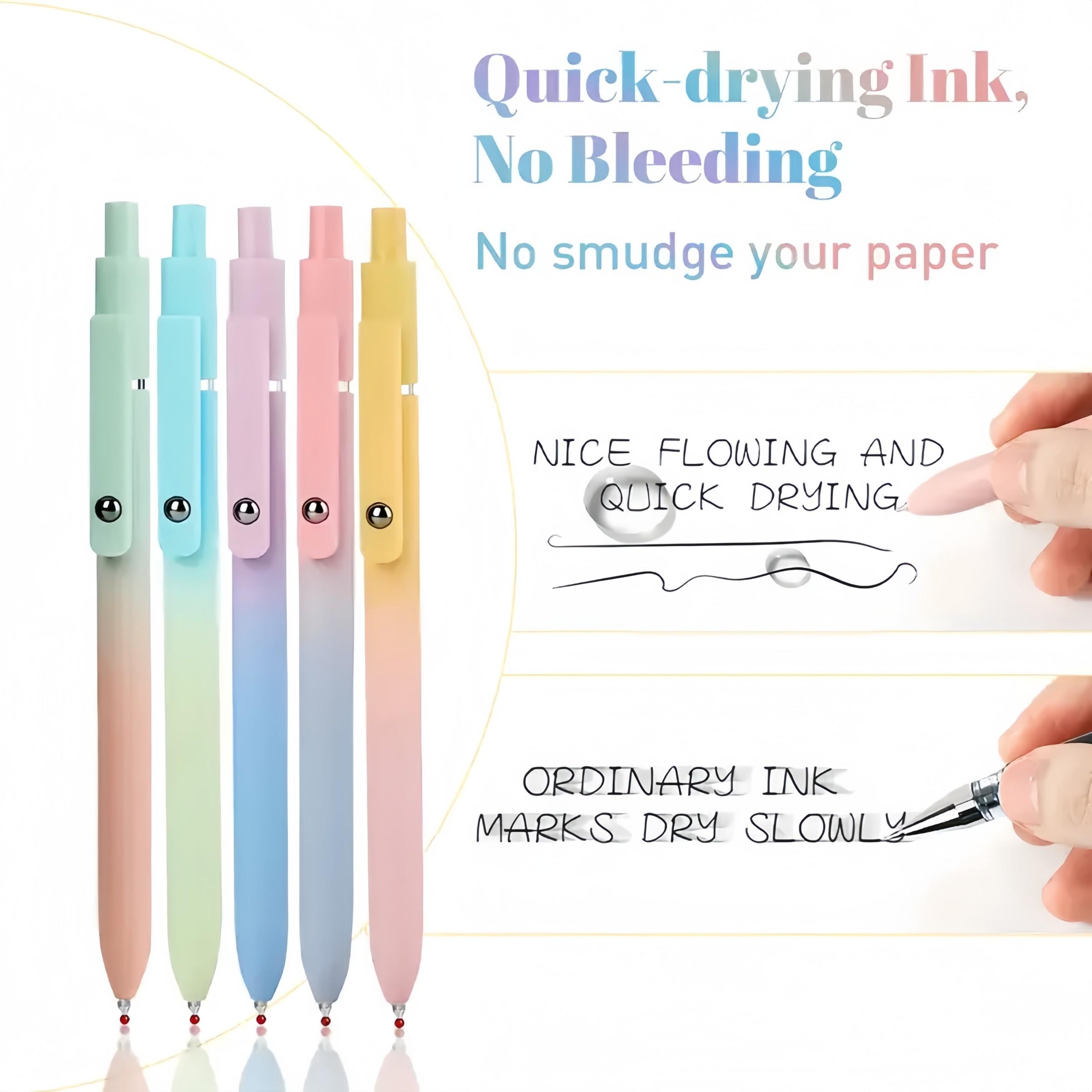 Rainbow Style Compression Quick Drying Pen Set, Ideal for Students & Nurses, Perfect Gift for Holidays, Gradient Color Design