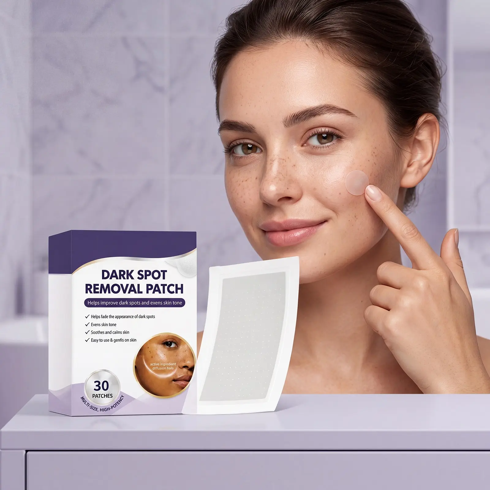 Facial acne patches, invisible hydrocolloid pimple patches, perfect for face and skin, fights blemishes, blackheads, and pimples, 30 pieces