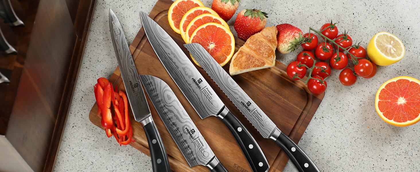 【TikTokShopJumpstart】Kitchen Knife Sets for Kitchen with Block, 17 Pieces with Magnetic Knife Holder, German High Carbon Stainless Steel Damascus Pattern Chef Knives Set with Sharpener, Steak Knives Valentines Day Gift 【TikTokShopJumpstart】Kitchen Knife Sets for Kitchen with Block, 17 Pieces with Magnetic Knife Holder, German High Carbon Stainless Steel Damascus Pattern Chef Knives Set with Sharpener, Steak Knives Valentines Day Gift