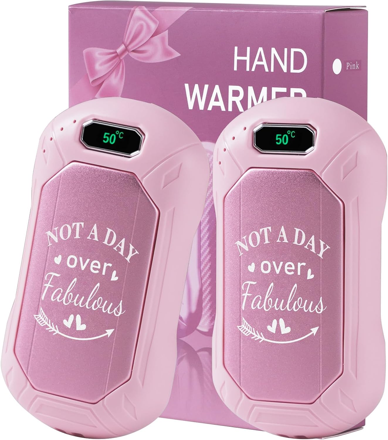 Hand Warmers Rechargeable 2 Pack, 6000mAh Electric Portable USB Heater, 3 Temperature Settings, Magnetic 2 in 1 Hand Warmers for Outdoor Camping, Hunting Gear, for Men,Women