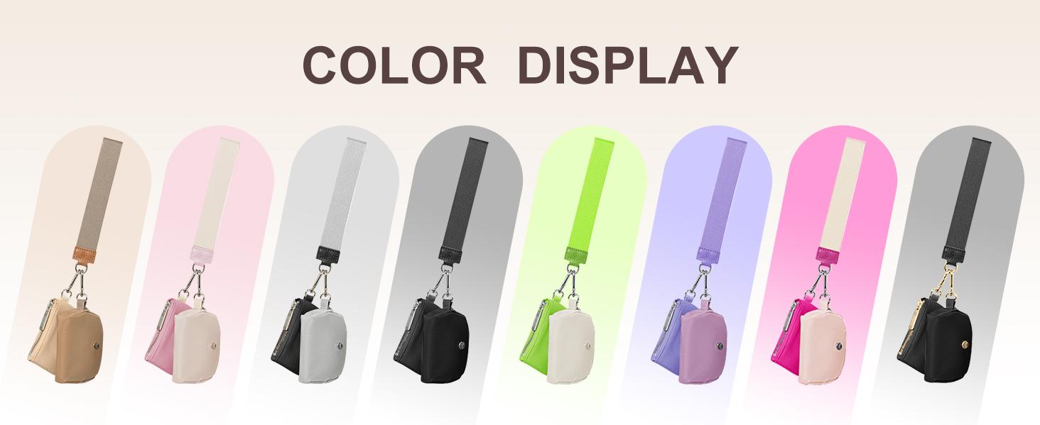 Keychain Wallet -Mini Zip Around Wristlet Wallets with Detachable Dual Pouch - Ideal Portable Coin Purse for Women and Men