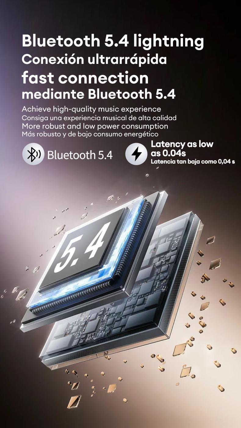 HYUNDAI Vogbuds 5 Pro OWS Smart Voice Assistant Headset, Dynamic Stereo Sound Earbuds with ENC Call Noise Canceling Mic, Digital Battery Display