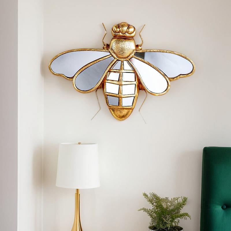 Creative Resin Bee Wall Hanging Decor, Interior Wall Decor, Home Decoration Craft, Mirror Surface Design, Perfect for Insect Enthusiasts & Parties