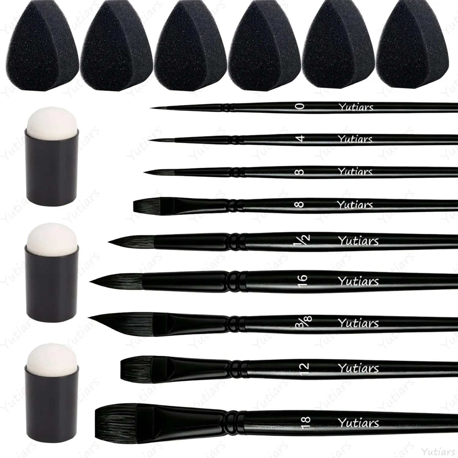 10PCS Professional Artist Brush Set with Sponges and Finger Daubers for Body Painting Watercolor Acrylic Gouache Detail Painting Painting Tools