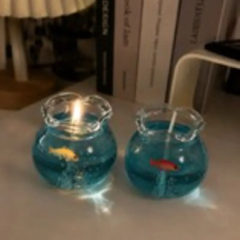 Mini Aquarium Scented Candle, Unique Creative Bedroom Decor, Birthday Gift Idea, Small Fish Tank Aroma Candle, Perfect for Home Decoration, Decorative Candle