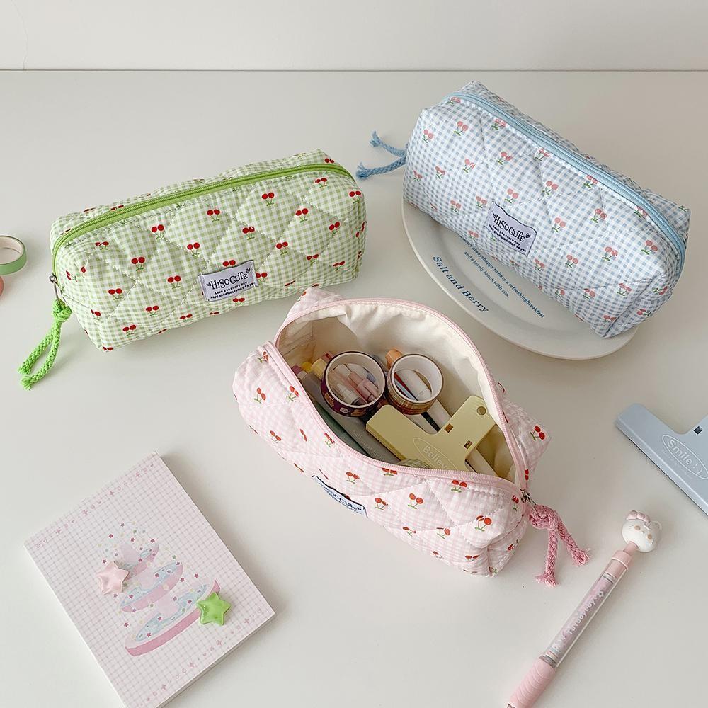 Cute Cartoon Cherry Pencil Case, Portable Stationery Organizer Bag, Adorable Cosmetics Storage Pouch, Ideal for Students