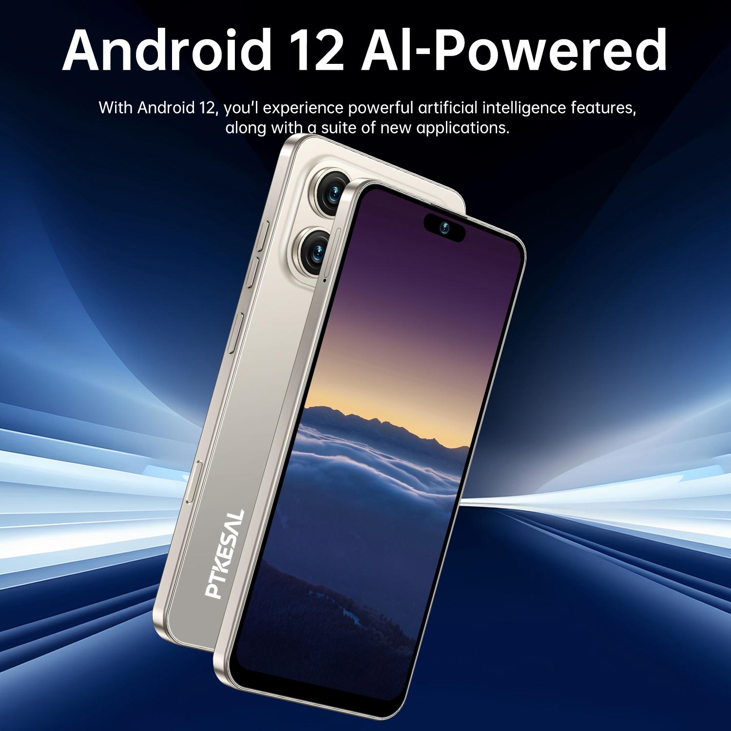 Ptkesal 17 Pro Max Smart Android Phone, Octa-Core Processor, 6gb RAM + 64GB Storage, Dual Camera, 6.93-Inch Screen, 5000mah Battery, Dual Sim