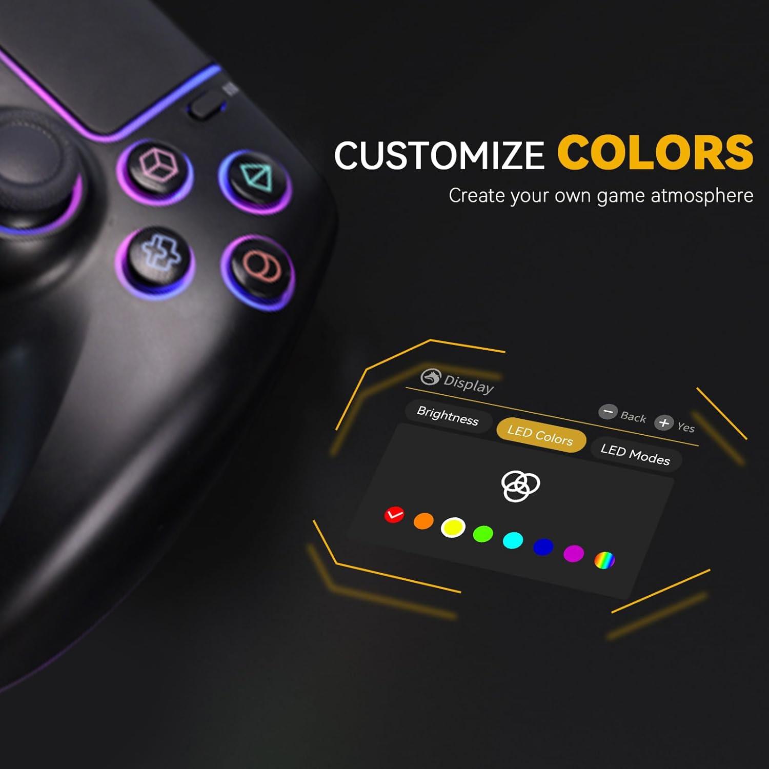 Wireless Pink gradient Controller for PS5 Pro/PS-5/PC/Mac/Steam Deck with Hall Effect joystick trigger/Back Paddles/Cool RGB/TURBO/headphone Jack - Built-in Speakers Support P-S5 Console Audio