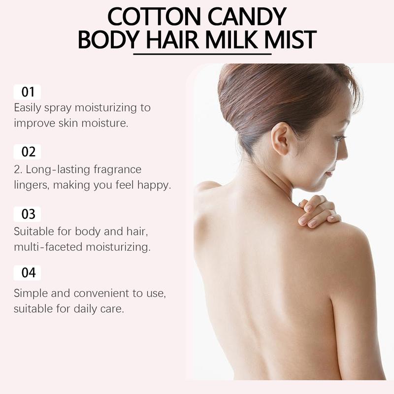 Oceaura Hair and Body Spray Cotton Candy Scent 100ML, Long-Lasting Moisturizing Refreshing, Daily Use Sweet Fragrance, Perfect Gift for Women, Hair Perfume Mist