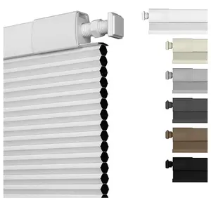 No Drill No Tools Blackout Cellular Shades Cordless Easy Install Honeycomb Blinds Thermal Insulated Noise Reduction Blinds for Indoor Windows 	 Blackout White/Light Filtering White