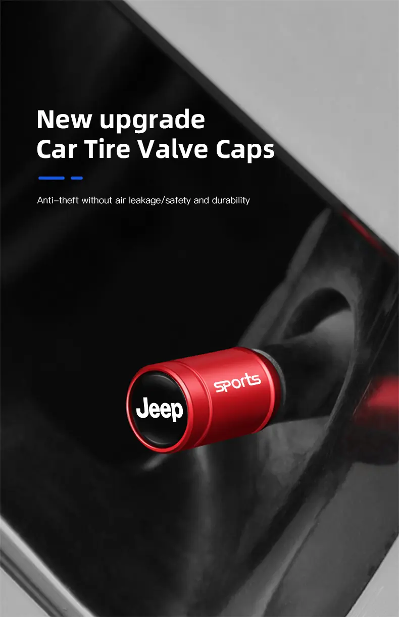 thumbnail image 2 of 4 Pack Aluminum Tire Valve Caps - Dustproof Air Stem Covers - Universal Fit 2 of 5