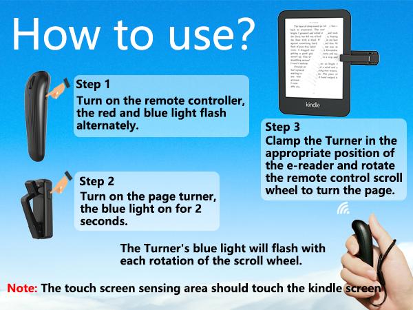Wireless Page Tumer For Kindle,Scroll Wheel to Turn Pages,Remote Control Page Turner for Kindle Paperwhite Oasis Kobo Device E-Book eReaders IPad