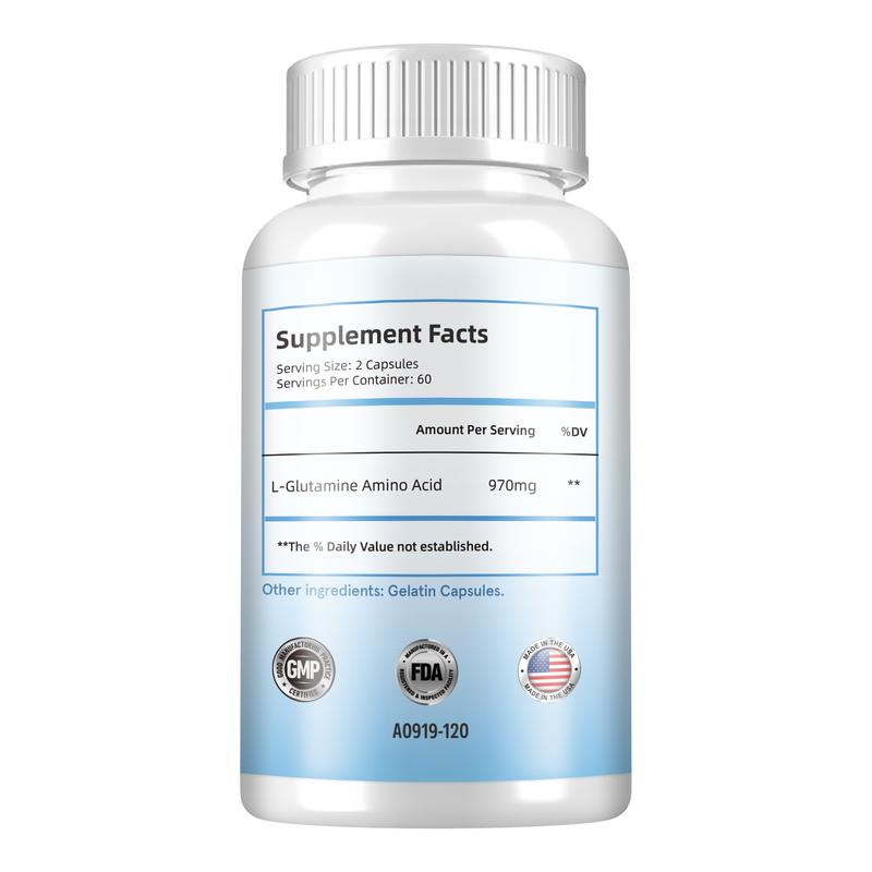 Airboy - L-Glutamine Supplement - For the Muscular System - 120 Vegetarian Capsules - Gluten-Free, Dairy-Free