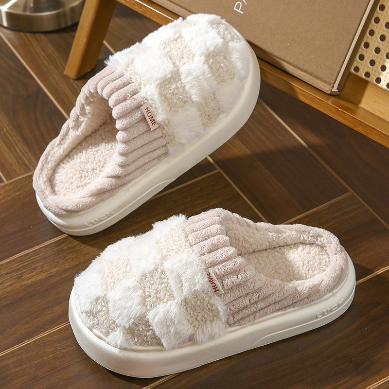 Women's Fuzzy Memory Foam Slippers Warm Cotton Soft Lightweight House Indoor Shoes Footwear Flipflop Slide Parent Girl