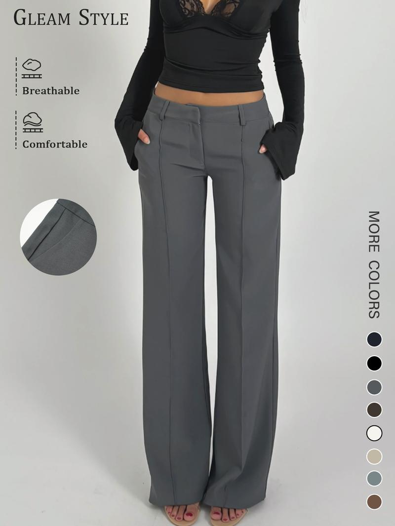 Women's Casual Fashion Suit Pants All Seasons, Plain Woven Fabric, Moderate Thickening, Fitted Style, Spring Wear Women's Casual Fashion Suit Pants All Seasons, Plain Woven Fabric, Moderate Thickening, Fitted Style, Spring Wear