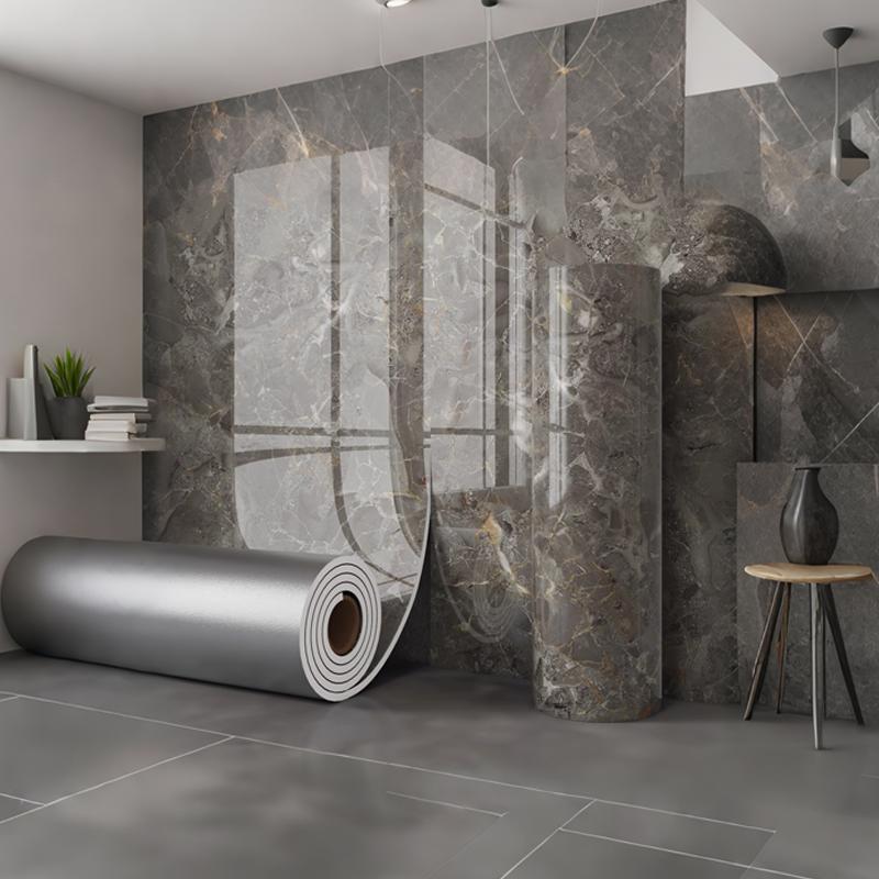 Marble Decorative Panel, Self-Adhesive Marble Pattern Wallpaper, Fireproof Waterproof Wall Material, Realistic Marble Look, Living Room Use, Wall Panels Roll