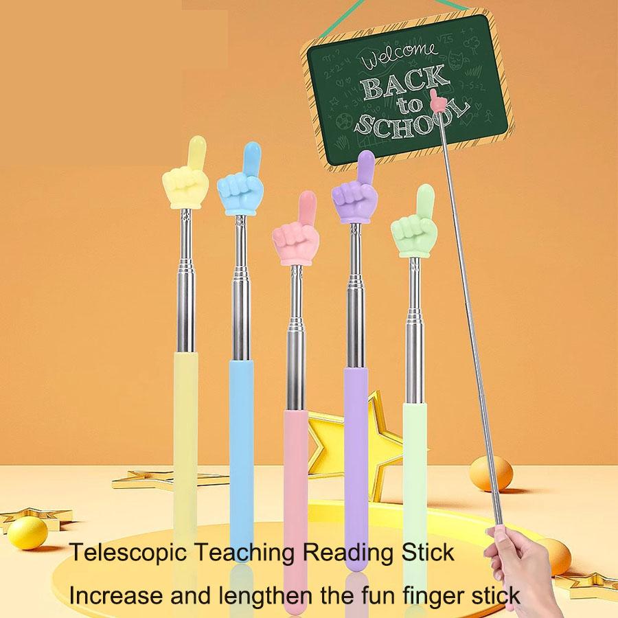 20cm-68cm Adjustable Reading Pointer Stick, Teacher Teaching Pointer Rod, Classroom Reading Tool, Cute Extendable Command Baton, Classroom Supplies